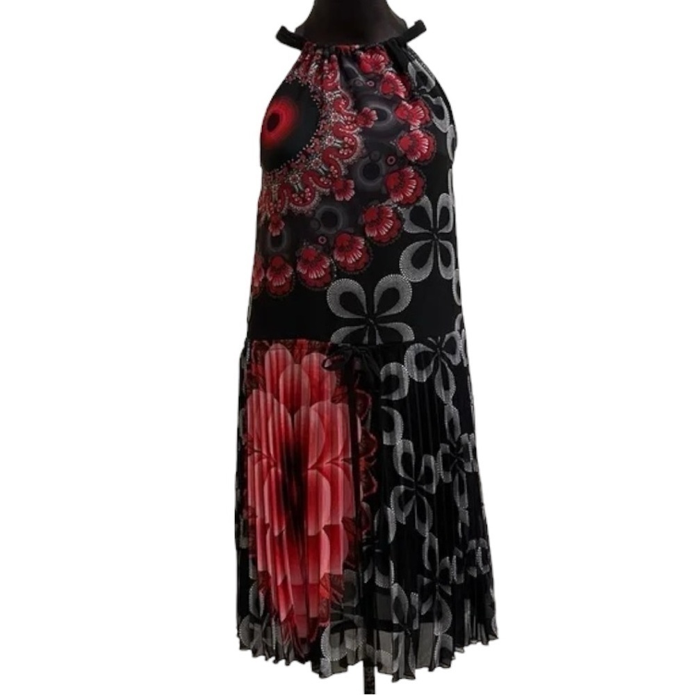 Desigual Floral‎ pleated Halter Dress Size 40 / US 6 Spring Summer Spain